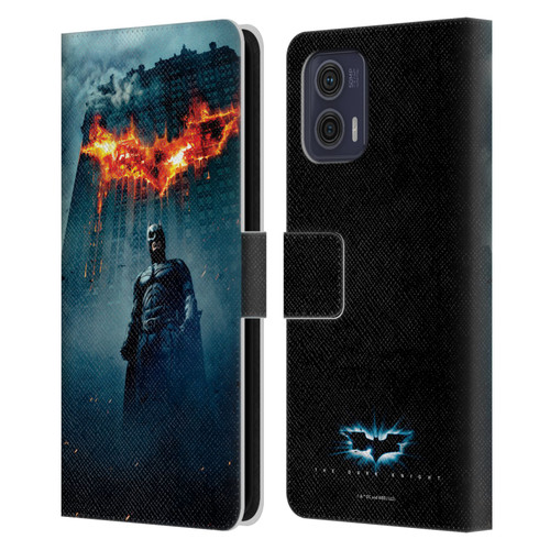The Dark Knight Key Art Batman Poster Leather Book Wallet Case Cover For Motorola Moto G73 5G
