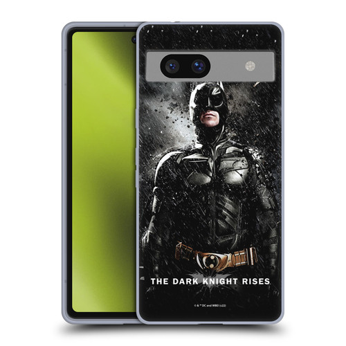 The Dark Knight Rises Key Art Batman Rain Poster Soft Gel Case for Google Pixel 7a