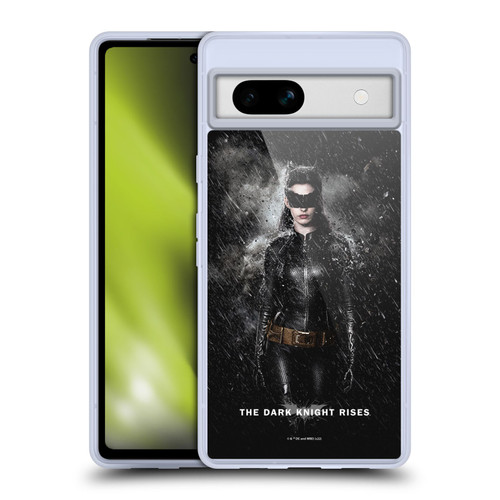 The Dark Knight Rises Key Art Catwoman Rain Poster Soft Gel Case for Google Pixel 7a