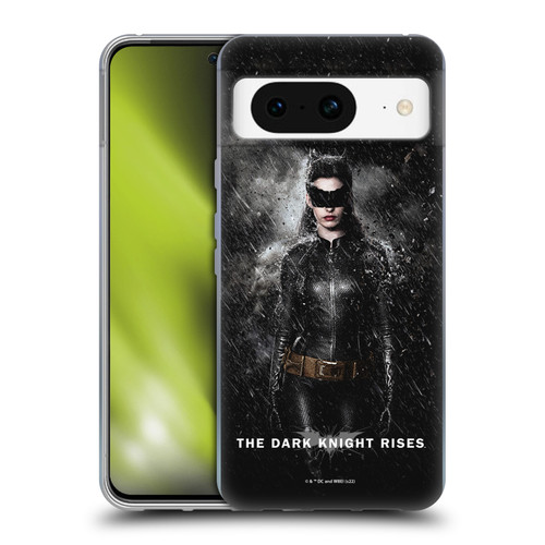 The Dark Knight Rises Key Art Catwoman Rain Poster Soft Gel Case for Google Pixel 8