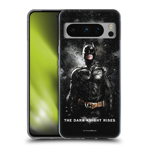 The Dark Knight Rises Key Art Batman Rain Poster Soft Gel Case for Google Pixel 8 Pro
