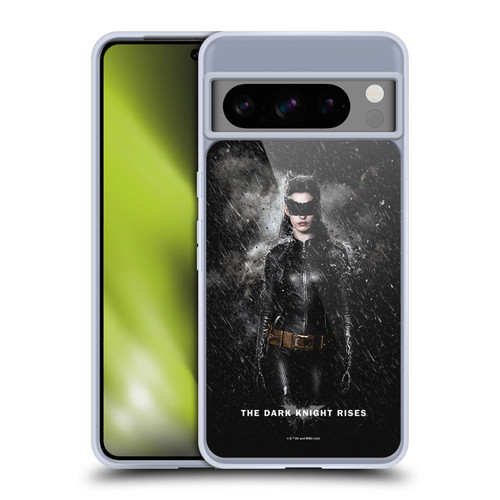 The Dark Knight Rises Key Art Catwoman Rain Poster Soft Gel Case for Google Pixel 8 Pro