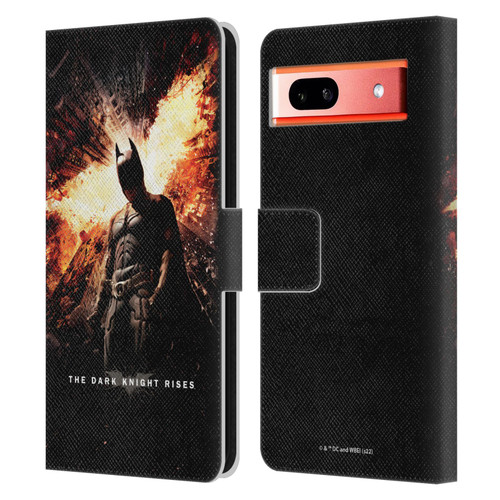 The Dark Knight Rises Key Art Batman Poster Leather Book Wallet Case Cover For Google Pixel 7a
