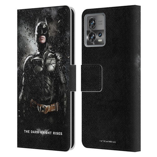 The Dark Knight Rises Key Art Batman Rain Poster Leather Book Wallet Case Cover For Motorola Moto Edge 30 Fusion