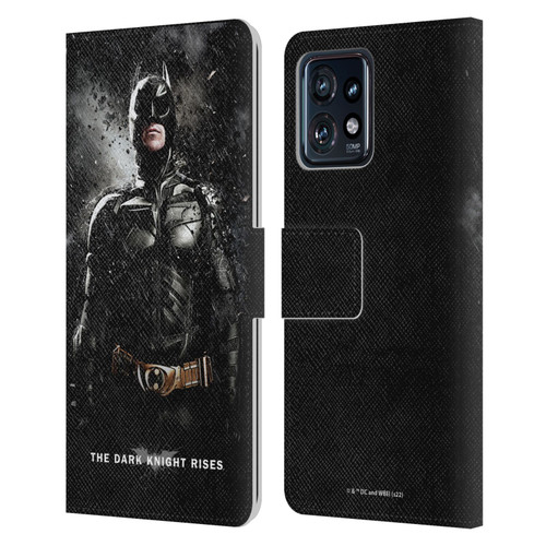 The Dark Knight Rises Key Art Batman Rain Poster Leather Book Wallet Case Cover For Motorola Moto Edge 40 Pro