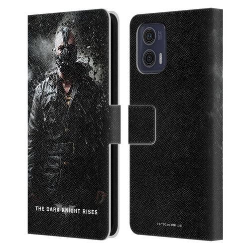 The Dark Knight Rises Key Art Bane Rain Poster Leather Book Wallet Case Cover For Motorola Moto G73 5G