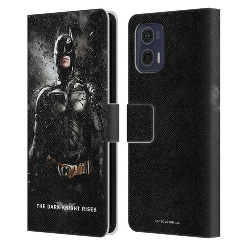 The Dark Knight Rises Key Art Batman Rain Poster Leather Book Wallet Case Cover For Motorola Moto G73 5G