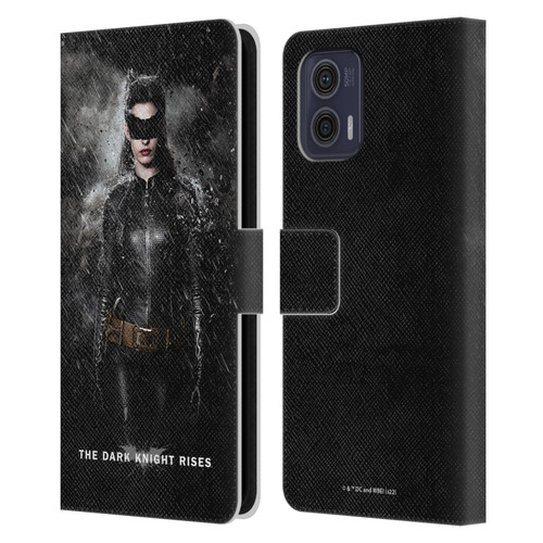 The Dark Knight Rises Key Art Catwoman Rain Poster Leather Book Wallet Case Cover For Motorola Moto G73 5G