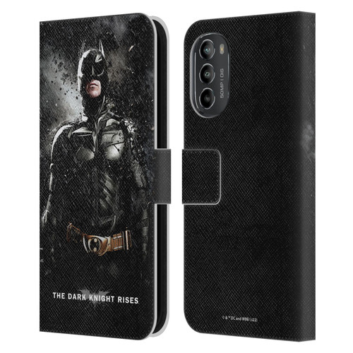 The Dark Knight Rises Key Art Batman Rain Poster Leather Book Wallet Case Cover For Motorola Moto G82 5G