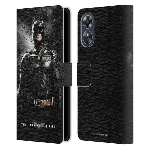 The Dark Knight Rises Key Art Batman Rain Poster Leather Book Wallet Case Cover For OPPO A17
