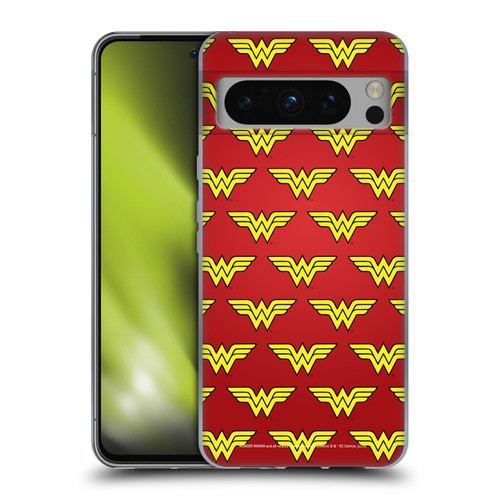 Wonder Woman DC Comics Logos Pattern Soft Gel Case for Google Pixel 8 Pro