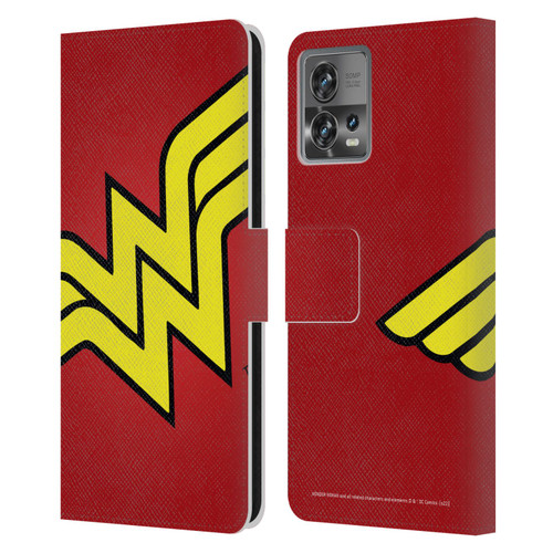 Wonder Woman DC Comics Logos Oversized Leather Book Wallet Case Cover For Motorola Moto Edge 30 Fusion