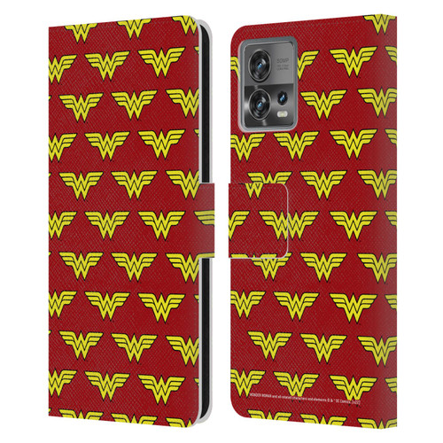 Wonder Woman DC Comics Logos Pattern Leather Book Wallet Case Cover For Motorola Moto Edge 30 Fusion