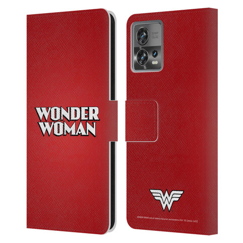 Wonder Woman DC Comics Logos Text Leather Book Wallet Case Cover For Motorola Moto Edge 30 Fusion