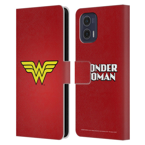 Wonder Woman DC Comics Logos Classic Leather Book Wallet Case Cover For Motorola Moto G73 5G