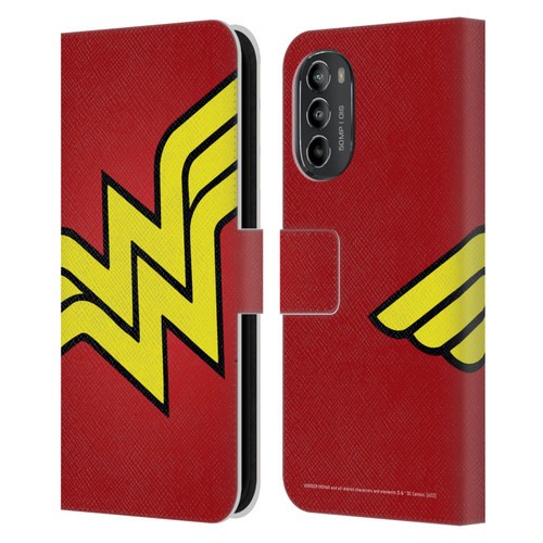 Wonder Woman DC Comics Logos Oversized Leather Book Wallet Case Cover For Motorola Moto G82 5G