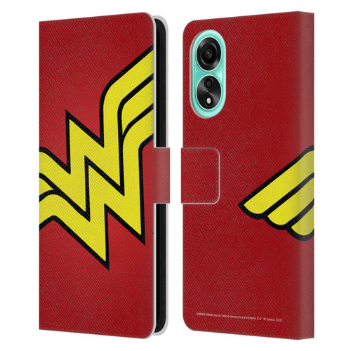 Wonder Woman DC Comics Logos Oversized Leather Book Wallet Case Cover For OPPO A78 4G