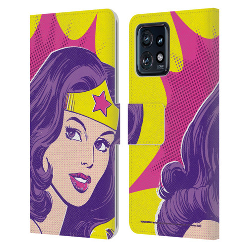 Wonder Woman DC Comics Vintage Art Pop Art Leather Book Wallet Case Cover For Motorola Moto Edge 40 Pro