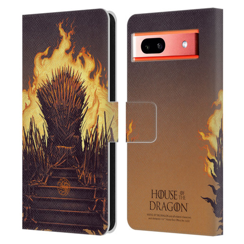 House Of The Dragon: Television Series Art Iron Throne Leather Book Wallet Case Cover For Google Pixel 7a