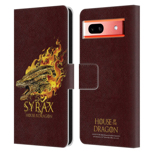House Of The Dragon: Television Series Art Syrax Leather Book Wallet Case Cover For Google Pixel 7a