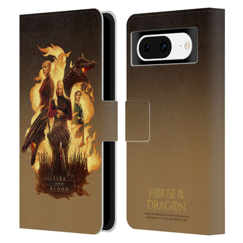 House Of The Dragon: Television Series Art Fire And Blood Leather Book Wallet Case Cover For Google Pixel 8