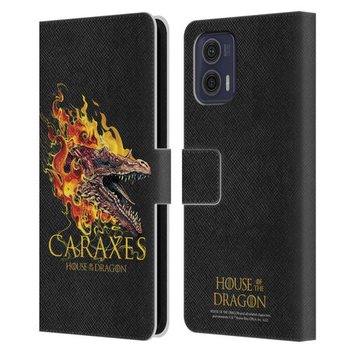 House Of The Dragon: Television Series Art Caraxes Leather Book Wallet Case Cover For Motorola Moto G73 5G