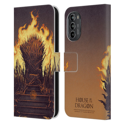 House Of The Dragon: Television Series Art Iron Throne Leather Book Wallet Case Cover For Motorola Moto G82 5G