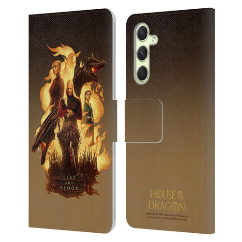 House Of The Dragon: Television Series Art Fire And Blood Leather Book Wallet Case Cover For Samsung Galaxy A54 5G