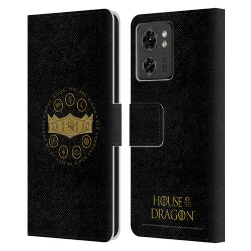 House Of The Dragon: Television Series Graphics Crown Leather Book Wallet Case Cover For Motorola Moto Edge 40