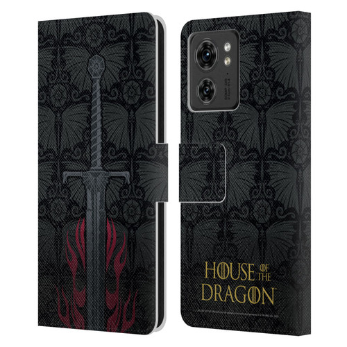 House Of The Dragon: Television Series Graphics Sword Leather Book Wallet Case Cover For Motorola Moto Edge 40