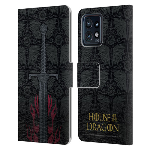 House Of The Dragon: Television Series Graphics Sword Leather Book Wallet Case Cover For Motorola Moto Edge 40 Pro