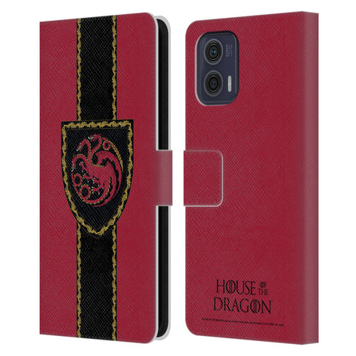 House Of The Dragon: Television Series Graphics Shield Leather Book Wallet Case Cover For Motorola Moto G73 5G
