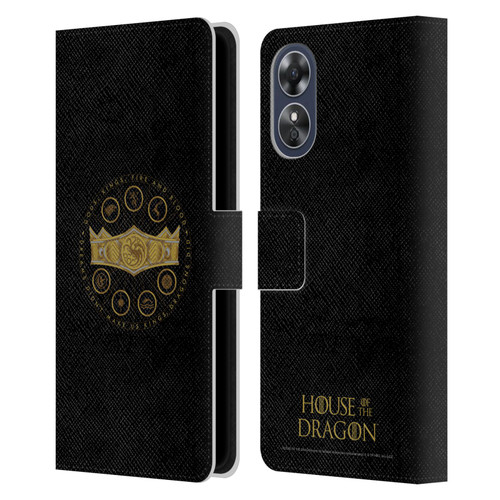 House Of The Dragon: Television Series Graphics Crown Leather Book Wallet Case Cover For OPPO A17