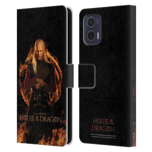 House Of The Dragon: Television Series Key Art Daemon Leather Book Wallet Case Cover For Motorola Moto G73 5G