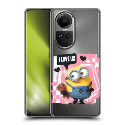 Minions Rise of Gru(2021) Valentines 2021 Bob Loves Bear Soft Gel Case for OPPO Reno10 5G / Reno10 Pro 5G