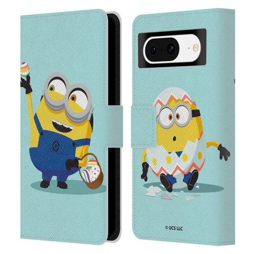 Minions Rise of Gru(2021) Easter 2021 Bob Egg Hunt Leather Book Wallet Case Cover For Google Pixel 8