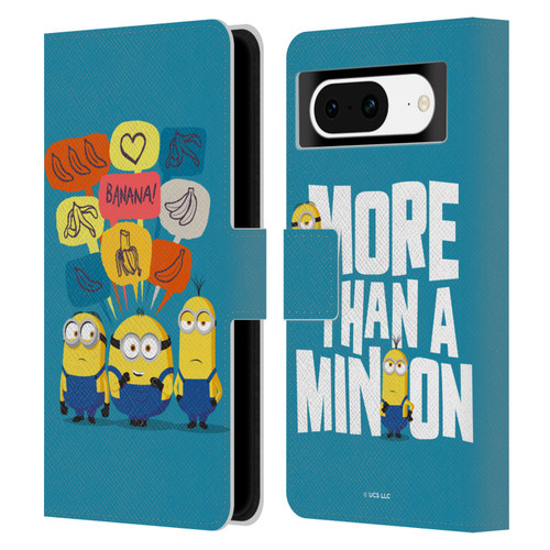 Minions Rise of Gru(2021) Graphics Speech Bubbles Leather Book Wallet Case Cover For Google Pixel 8