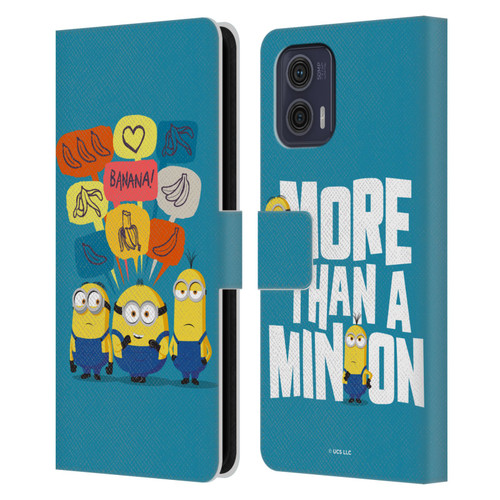 Minions Rise of Gru(2021) Graphics Speech Bubbles Leather Book Wallet Case Cover For Motorola Moto G73 5G