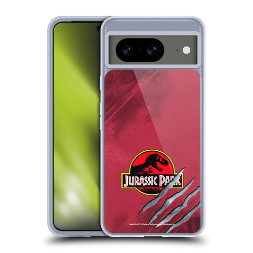 Jurassic Park Logo Red Claw Soft Gel Case for Google Pixel 8