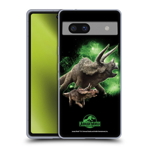 Jurassic World Key Art Triceratops Soft Gel Case for Google Pixel 7a