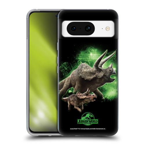 Jurassic World Key Art Triceratops Soft Gel Case for Google Pixel 8
