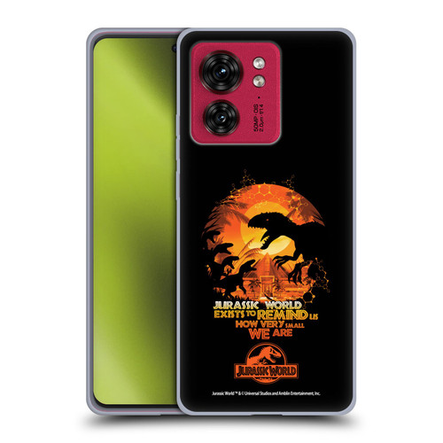 Jurassic World Vector Art Raptors Silhouette Soft Gel Case for Motorola Moto Edge 40