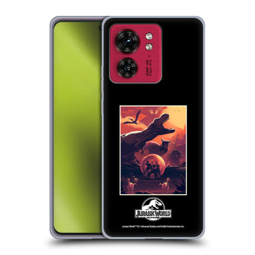 Jurassic World Vector Art Volcano Escape Soft Gel Case for Motorola Moto Edge 40