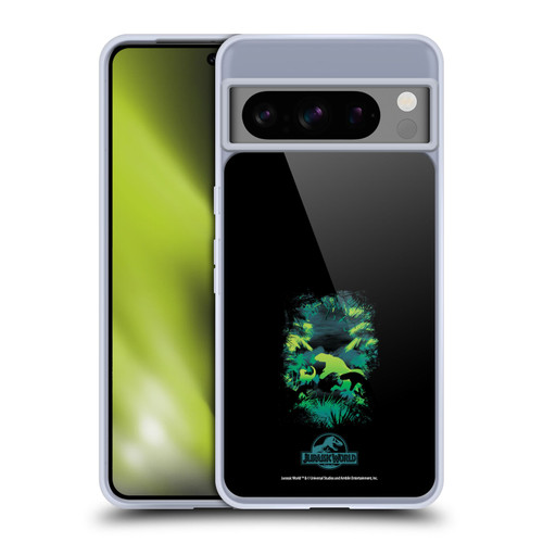 Jurassic World Vector Art T-Rex Silhouette Soft Gel Case for Google Pixel 8 Pro