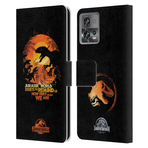 Jurassic World Vector Art Raptors Silhouette Leather Book Wallet Case Cover For Motorola Moto Edge 30 Fusion