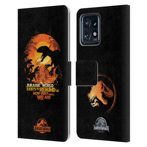 Jurassic World Vector Art Raptors Silhouette Leather Book Wallet Case Cover For Motorola Moto Edge 40 Pro