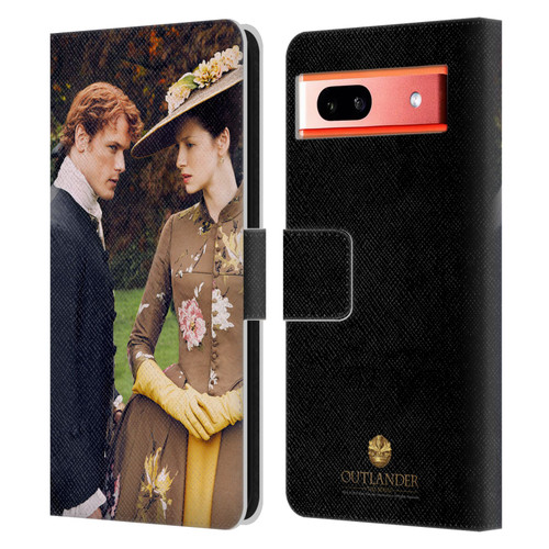 Outlander Characters Jamie And Claire Leather Book Wallet Case Cover For Google Pixel 7a