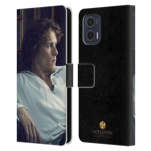 Outlander Characters Jamie White Shirt Leather Book Wallet Case Cover For Motorola Moto G73 5G