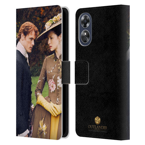 Outlander Characters Jamie And Claire Leather Book Wallet Case Cover For OPPO A17