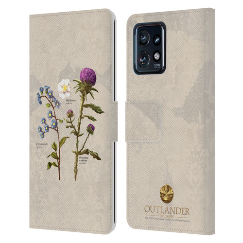 Outlander Graphics Flowers Leather Book Wallet Case Cover For Motorola Moto Edge 40 Pro